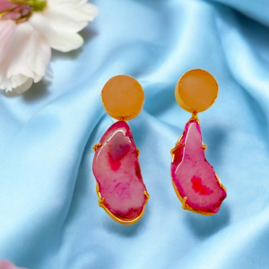 PINK AGATE DANGLER
