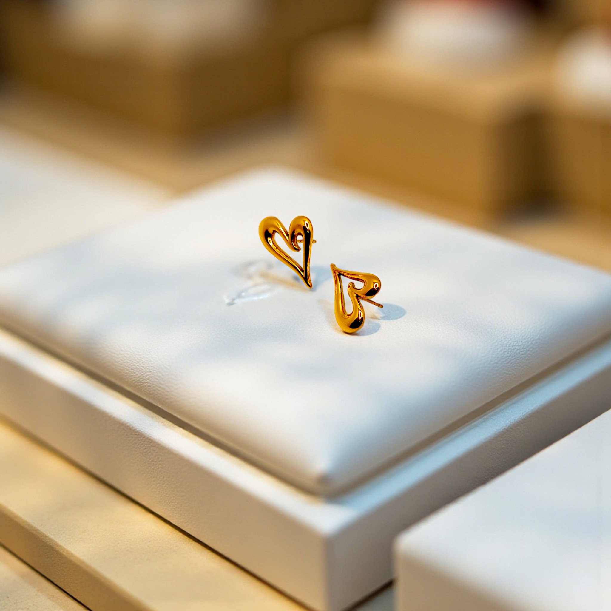 GOLD HEART EARRINGS - Image 4